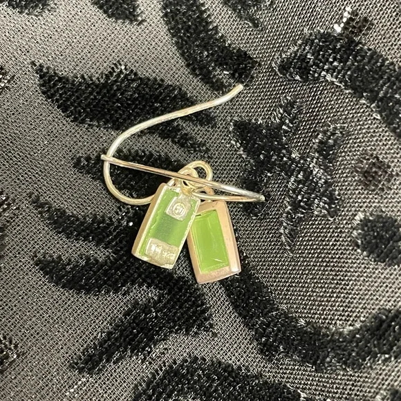 Sterling Silver and Jade Earrings - Picture 6 of 6